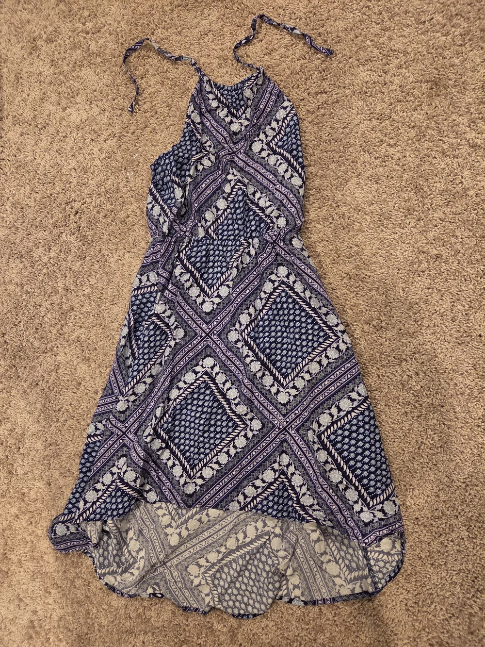 The Children's Place Navy and White Halter High-Low Dress